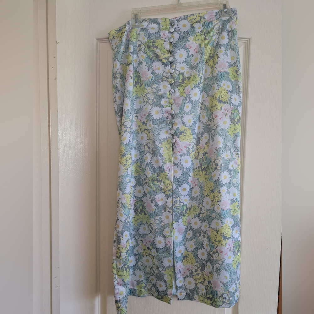 Zara Pastel Floral Midi Skirt